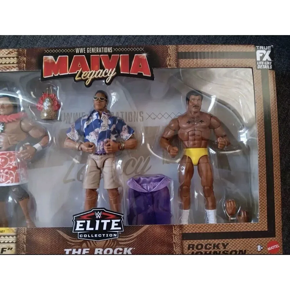 WWE Mattel Elite Rock, Rocky Johnson, Peter Maivia WWE Generations Legacy 3-Pack